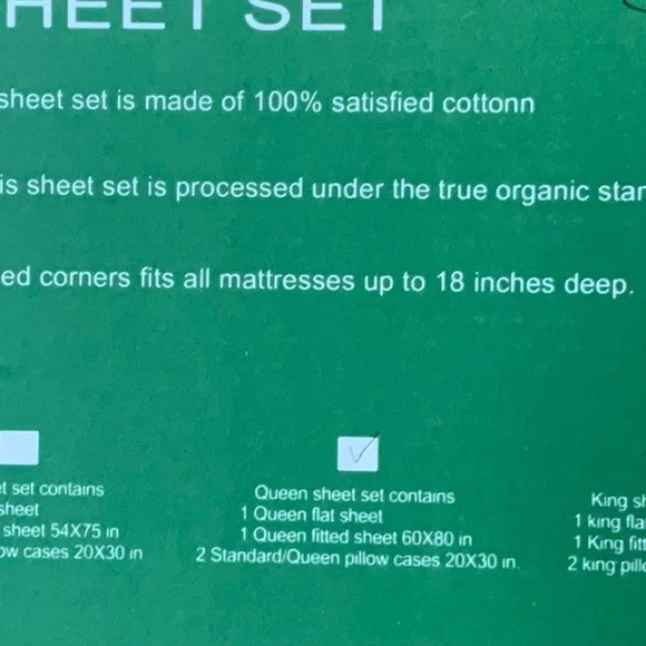 Tree Organic Queen Sheet Set - Picture 3 of 3